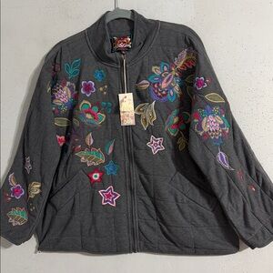 NWT Johnny Was Floral Embroidered Jacket